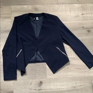 H&M Navy Blue Cropped Blazer